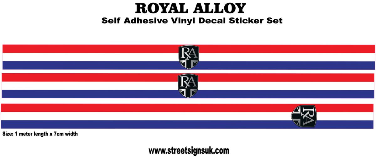 Royal Alloy stripes set self adhesive vinyl decal set for scooter